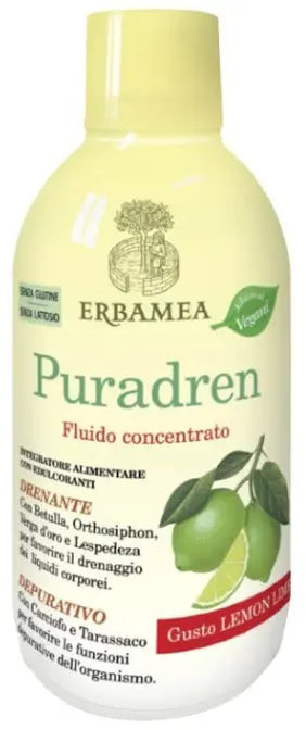 Erbamea puradren gusto lemon lime 500 ml - integratore drenante image 0