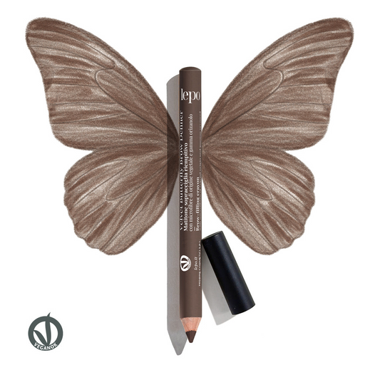 VELVET BUTTERFLY BROW DEFINER Matitone sopracciglia riempitivo con microfibre di origine vegetale e gamma orizanolo MOKA