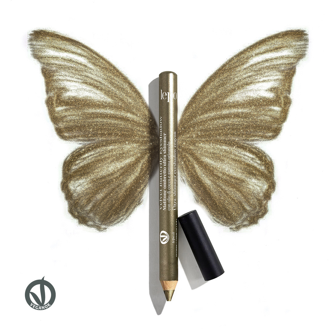 VELVET BUTTERFLY EYESHADOW Matitone ombretto ultra shimmer con olio di cocco e gamma orizanolo FOGLIA