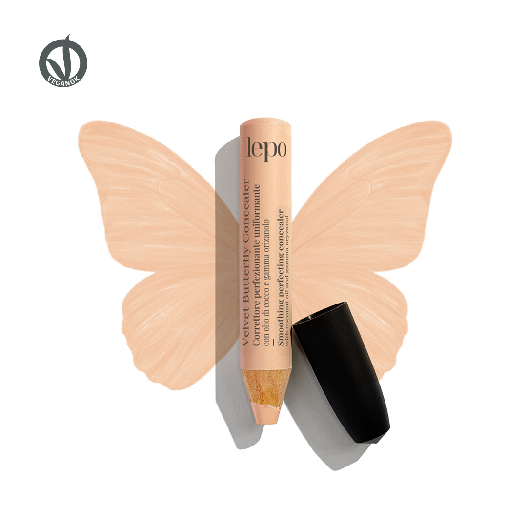 VELVET BUTTERFLY CONCEALER Correttore perfezionante uniformante con olio di cocco e gamma orizanolo PESCA