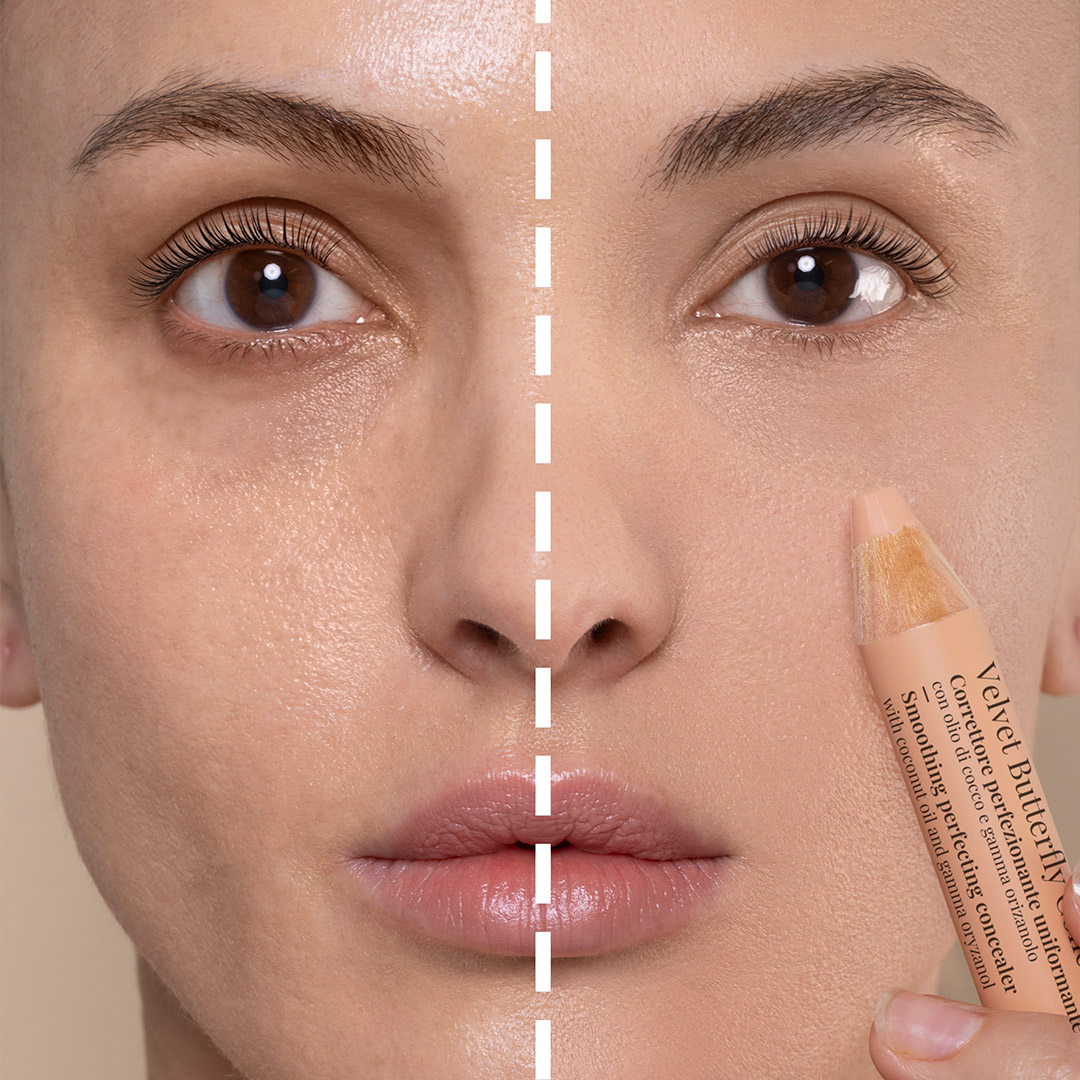 VELVET BUTTERFLY CONCEALER Correttore perfezionante uniformante con olio di cocco e gamma orizanolo PESCA