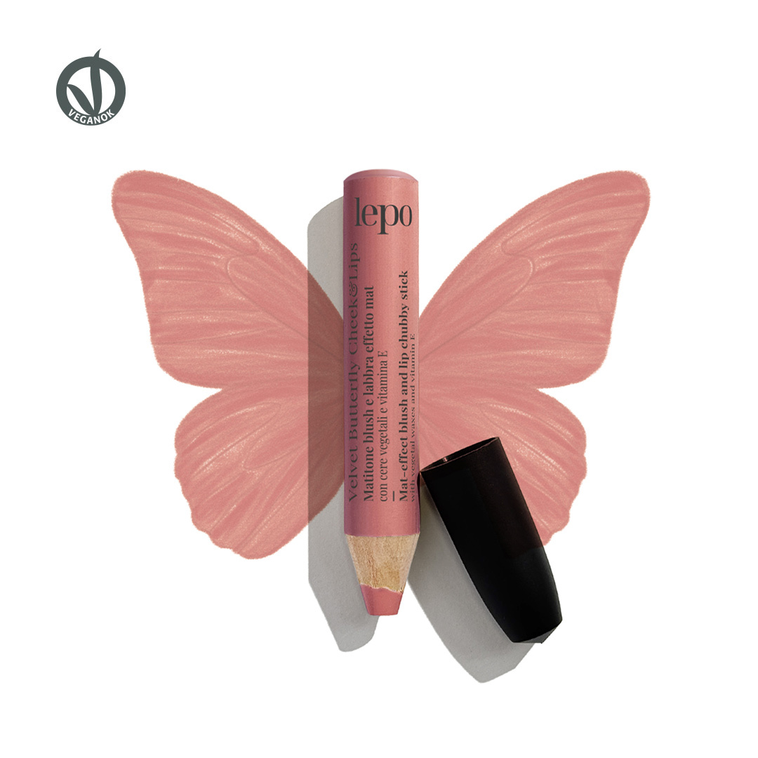 VELVET BUTTERFLY CHEEK&LIPS Matitone blush e labbra effetto mat con cere vegetali e vitamina E LOTO